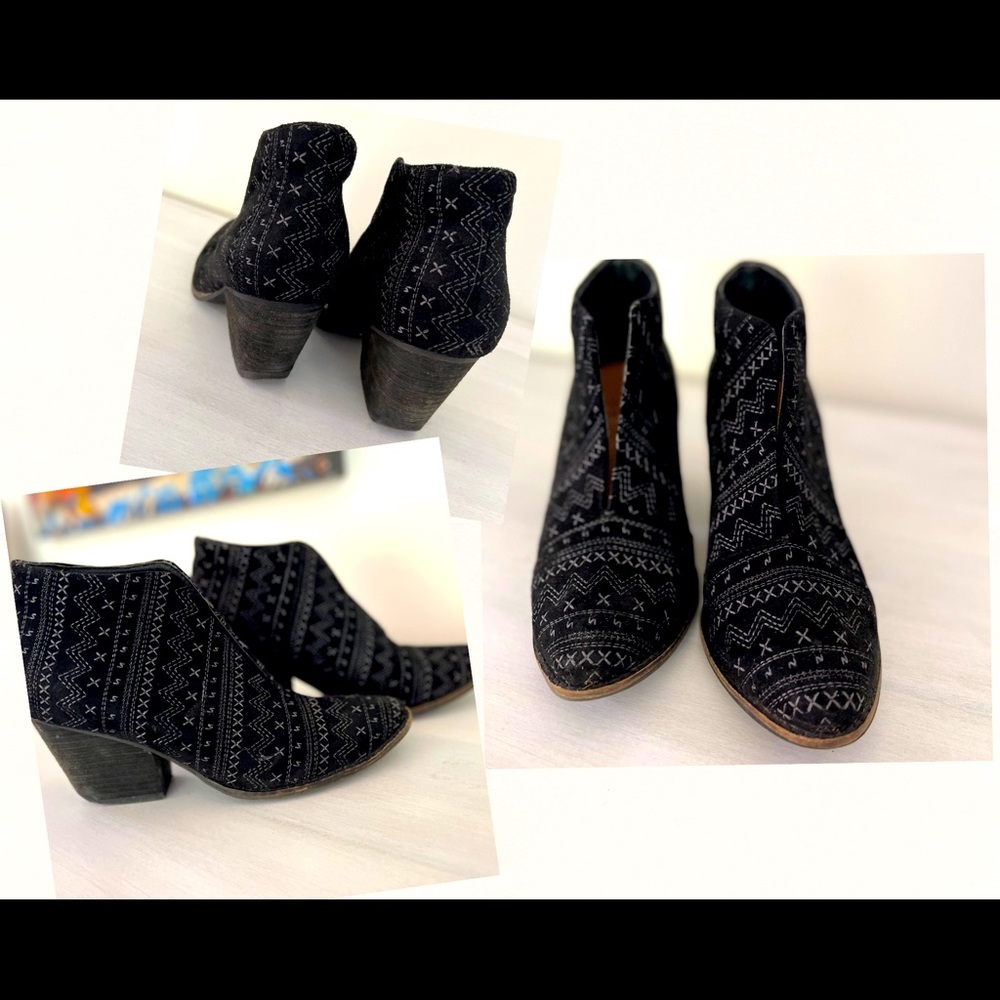 Amuse Society + Matisse Black Suede Embroidered Boot